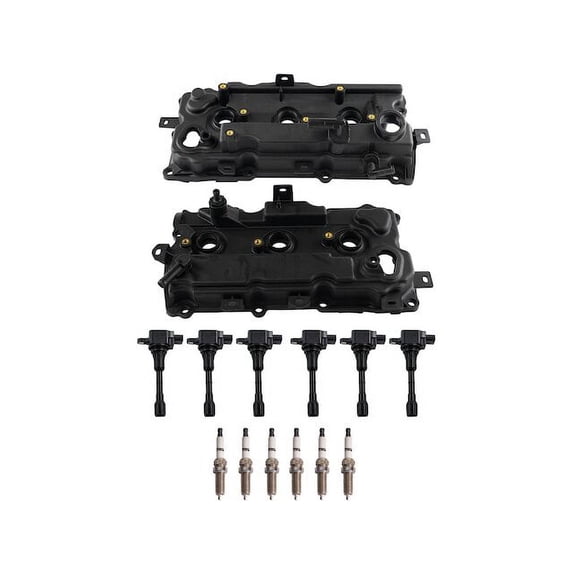Ignition Coil Spark Plug Valve Cover Kit 14 Piece - Compatible with 2009 - 2014 Nissan Murano 2010 2011 2012 2013