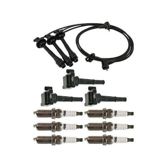 Ignition Coil Spark Plug and Wire Set 10 Piece - Compatible with 1995 - 1998 Toyota T100 3.4L V6 1996 1997