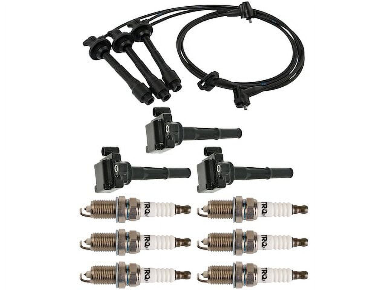 Ignition Coil Spark Plug and Wire Set 10 Piece - Compatible with 1995 - 2004 Toyota Tacoma 3.4L V6 1996 1997 1998 1999 2000 2001 2002 2003
