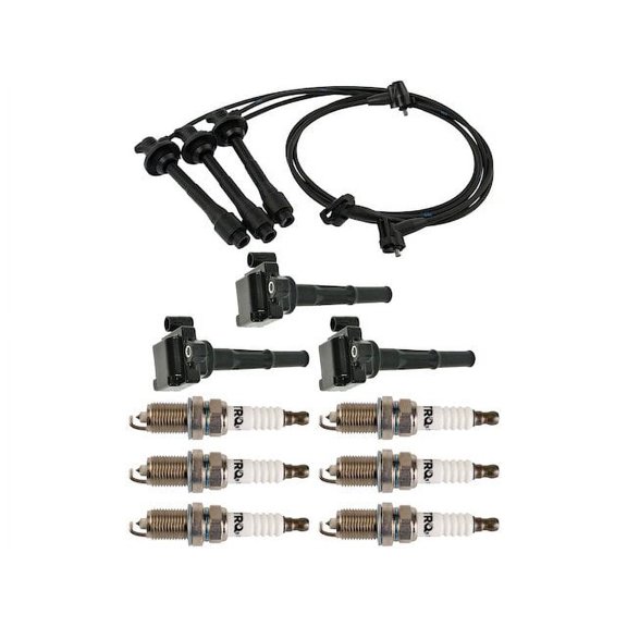 Ignition Coil Spark Plug and Wire Set 10 Piece - Compatible with 1995 - 2004 Toyota Tacoma 3.4L V6 1996 1997 1998 1999 2000 2001 2002 2003