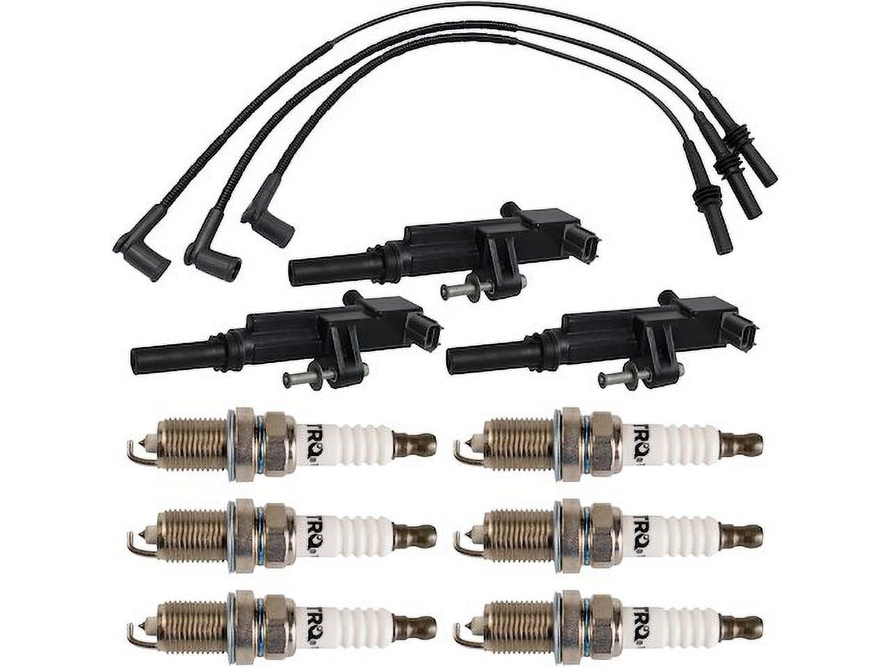 Ignition Coil Spark Plug and Wire Set 10 Piece - Compatible with 2009 - 2012 Jeep Liberty 2010 2011