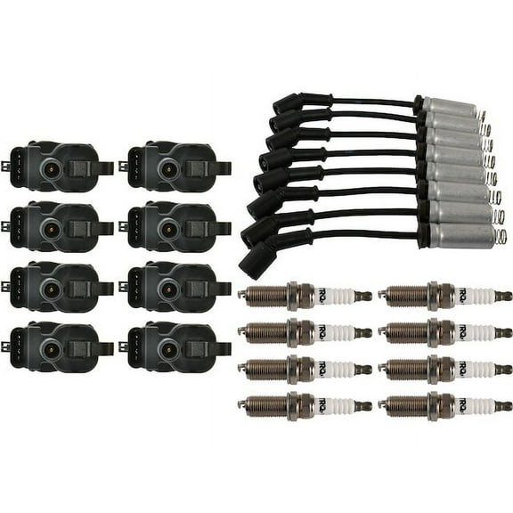 Ignition Coil Spark Plug and Wire Set 17 Piece - Compatible with 1997 - 2003 Chevy Corvette 1998 1999 2000 2001 2002