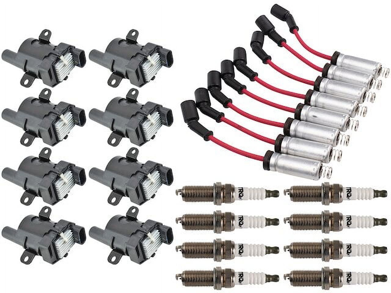 Ignition Coil Spark Plug and Wire Set 17 Piece - Compatible with 2000 - 2006 Chevy Silverado 1500 2001 2002 2003 2004 2005