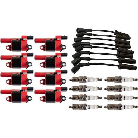 Ignition Coil Spark Plug and Wire Set 17 Piece - Compatible with 2010 - 2015 Chevy Camaro 6.2L V8 2011 2012 2013 2014
