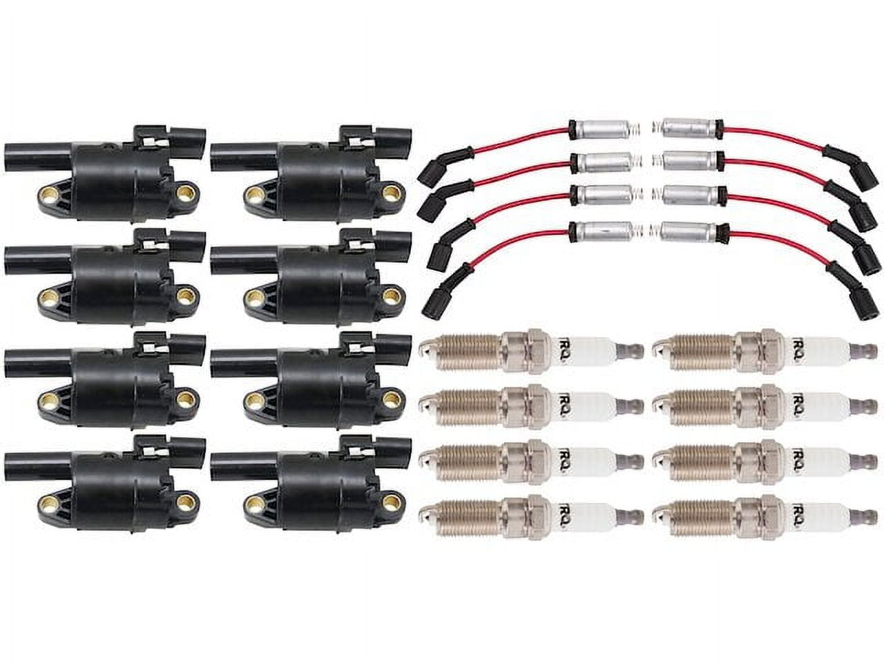 Ignition Coil Spark Plug and Wire Set 17 Piece - Compatible with 2014 - 2020 GMC Sierra 1500 2015 2016 2017 2018 2019