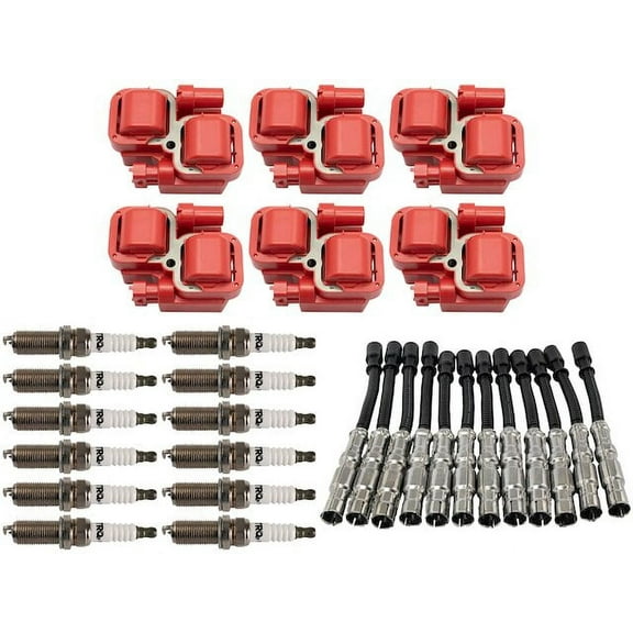 Ignition Coil Spark Plug and Wire Set 19 Piece - Compatible with 2003 - 2005 Mercedes-Benz ML350 2004