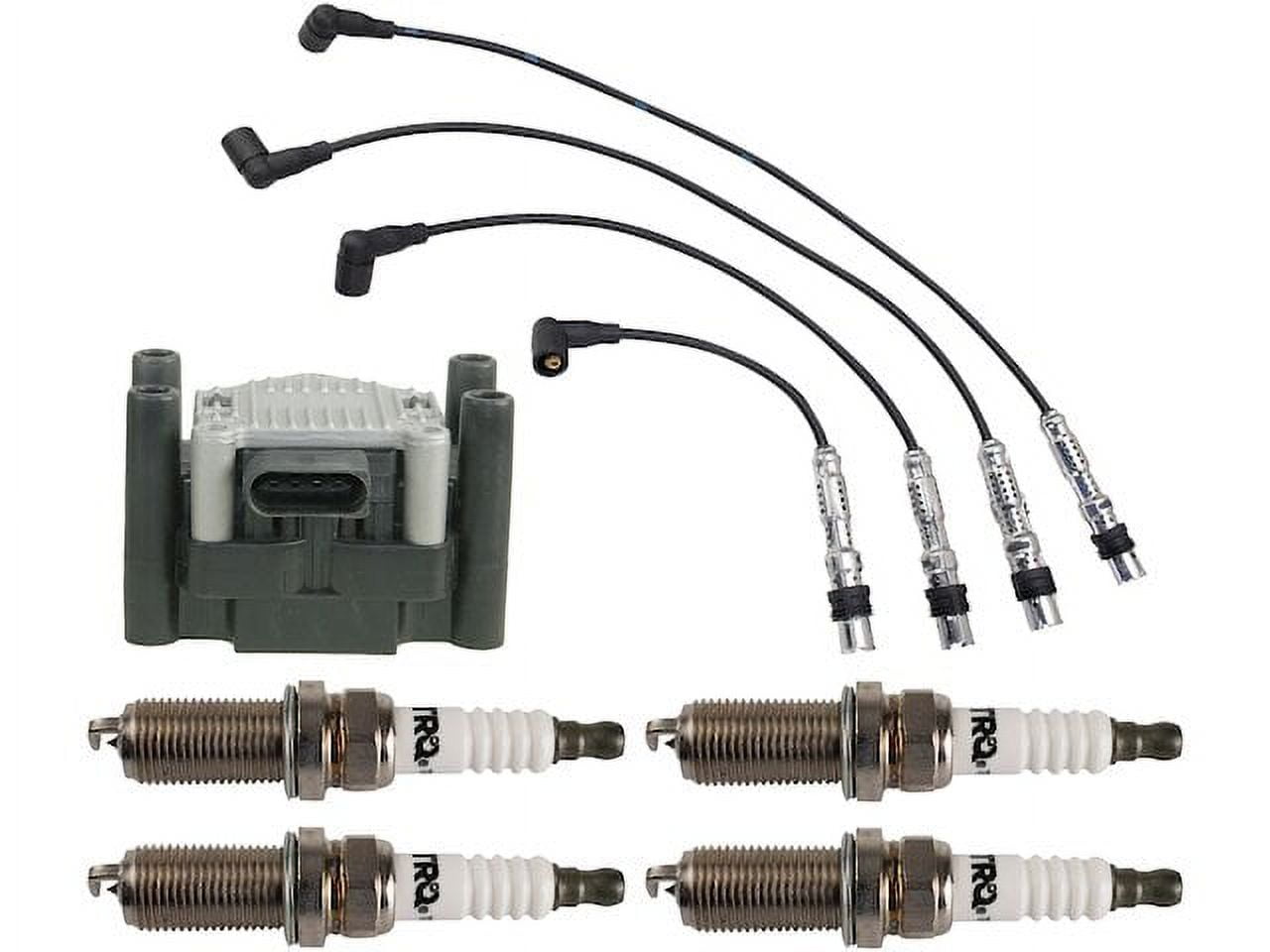 Ignition Coil Spark Plug and Wire Set 6 Piece - Compatible with 2000 - 2001 Volkswagen Golf