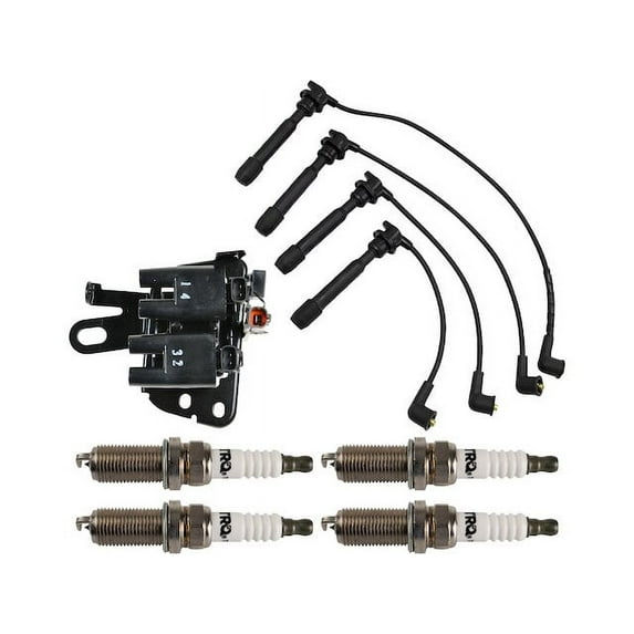 Ignition Coil Spark Plug and Wire Set 6 Piece - Compatible with 2001 - 2003 Hyundai Elantra 2002