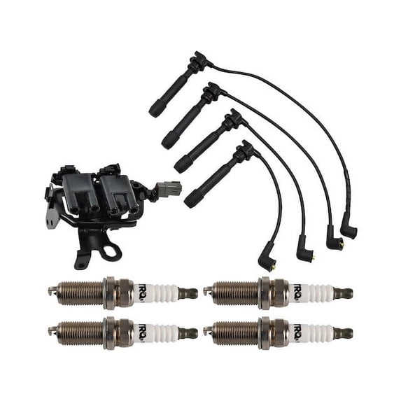 Ignition Coil Spark Plug and Wire Set 6 Piece - Compatible with 2003 - 2006 Hyundai Elantra 2004 2005