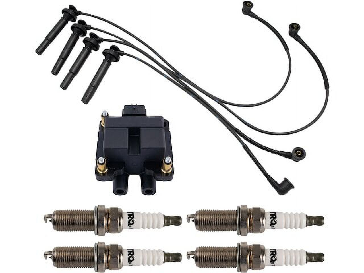 Engine Tune Up Kit Ignition Coils w/ Wires & Spark Plugs for