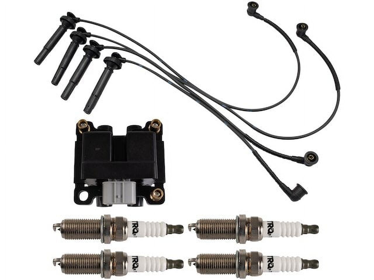 Ignition Coil Spark Plug and Wire Set 6 Piece - Compatible with 2009 - 2010 Subaru Forester 2.5L H4 Naturally Aspirated