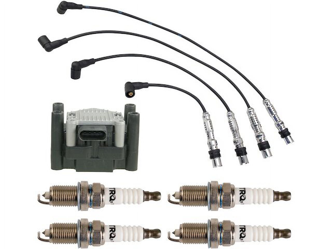 Ignition Coil Spark Plug and Wire Set 6 Piece - Compatible with 2011 - 2015 Volkswagen Jetta 2012 2013 2014