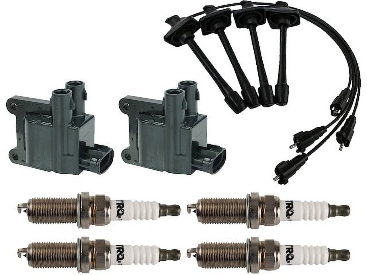 Ignition Coil Spark Plug and Wire Set 7 Piece - Compatible with 1997 - 2001 Toyota Camry 2.2L 4-Cylinder 1998 1999 2000