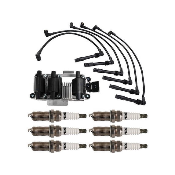 Ignition Coil Spark Plug and Wire Set 8 Piece - Compatible with 1998 - 2001 Audi A6 Quattro Base 2.8L V6 1999 2000