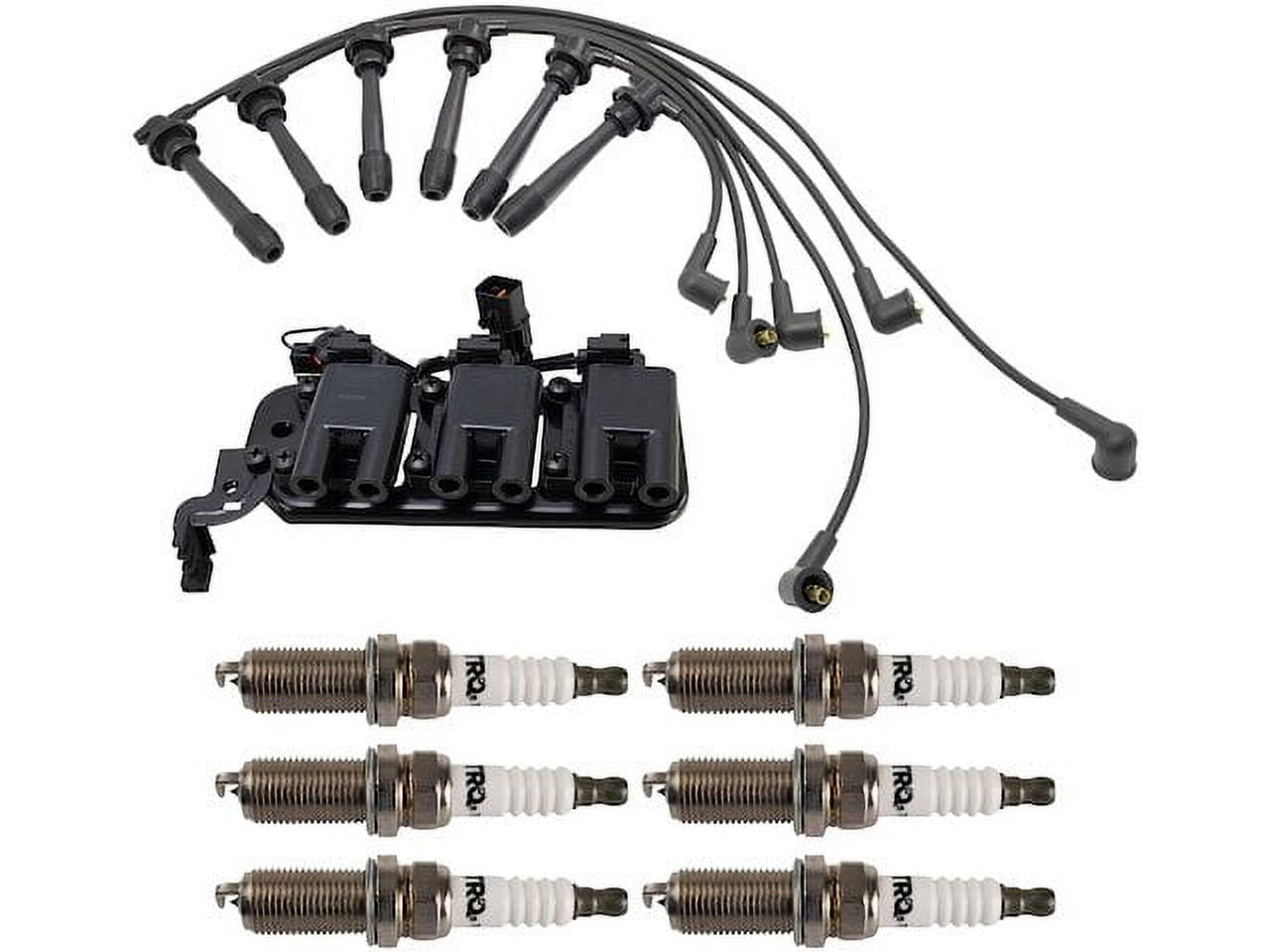 Ignition Coil Spark Plug and Wire Set 8 Piece - Compatible with 2005 - 2009 Hyundai Tucson 2.7L V6 2006 2007 2008