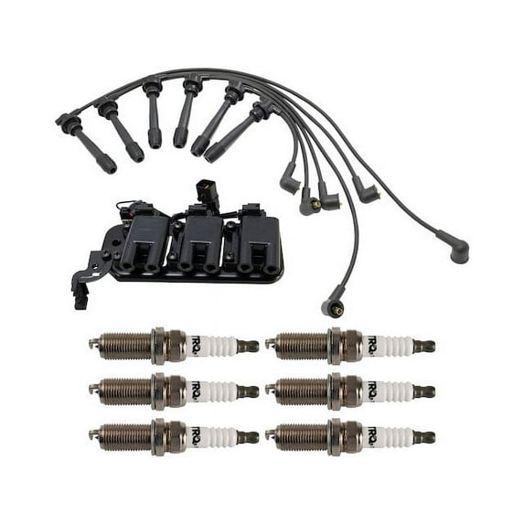 Ignition Coil Spark Plug and Wire Set 8 Piece - Compatible with 2005 - 2009 Hyundai Tucson 2.7L V6 2006 2007 2008