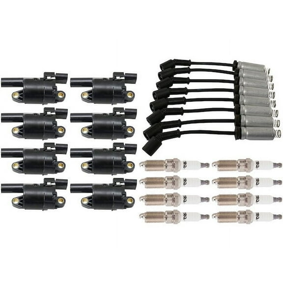 Ignition Coil Spark Plug and Wire Set - Compatible with 2014 - 2019 GMC Sierra 1500 2015 2016 2017 2018