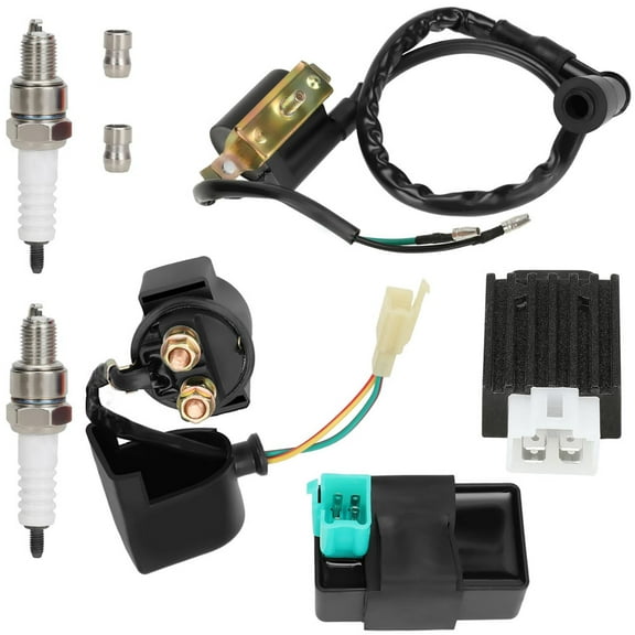 Ignition Coil Starter Solenoid Voltage Regulator CDI Suitable for Tao tao Coolster 125cc 110cc 90cc Kazuma Baja Chinese ATV Quad 4 Wheeler SSR Lifan CRF70 4 Stroke Go Kart Dirt Bike Parts
