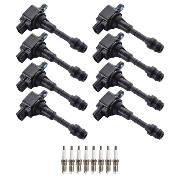 Ignition Coil and Platinum Spark Plug Compatible with Infiniti M45 Q45 FX45 4.5L UF482 UF568 Fits select: 2006-2007,2009 INFINITI M45 BASE/SPORT