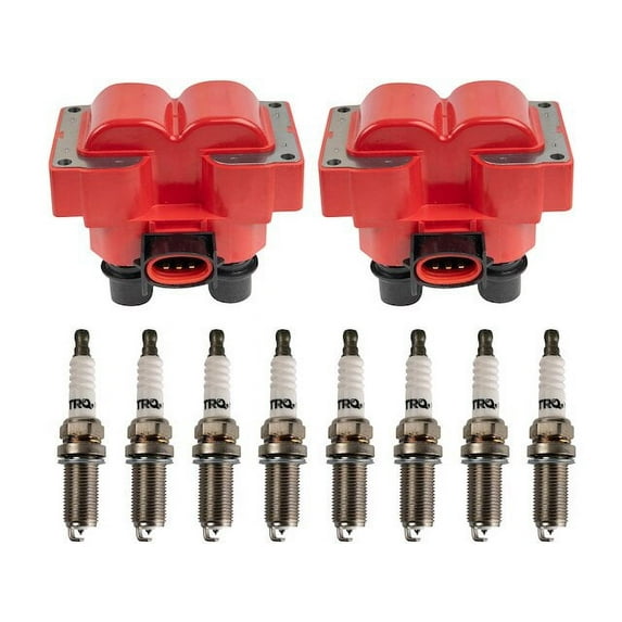 Ignition Coil and Spark Plug Kit 10 Piece - Compatible with 1997 - 1999 Ford E-150 Econoline Club Wagon 4.6L V8 1998