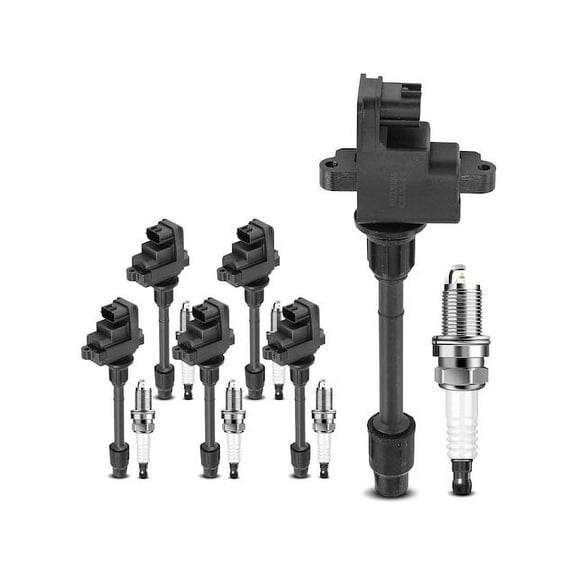 Ignition Coil and Spark Plug Kit 12 - Compatible with 1996 - 1999 INFINITI I30 3.0L V6 1997 1998