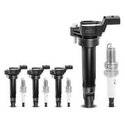 Ignition Coil and Spark Plug Kit 4 - Compatible with 2013 - 2015 Chevrolet Spark 1.2L 4-Cylinder - Autopart Premium