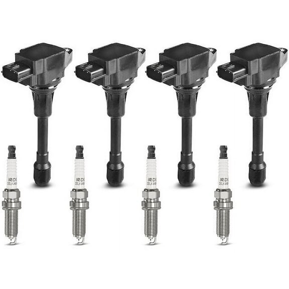 Ignition Coil and Spark Plug Kit - Compatible with 2007 - 2019 Nissan Sentra Sedan 2008 2009 2010 2011 2012 2013 2014 2015 2016 2017 2018
