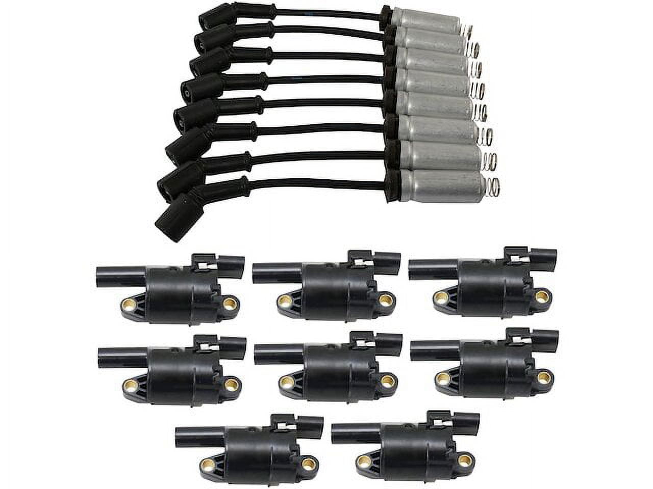 Ignition Coil and Spark Plug Wire Set 9 Piece - Compatible with 2015 - 2021 Chevy Tahoe 2016 2017 2018 2019 2020