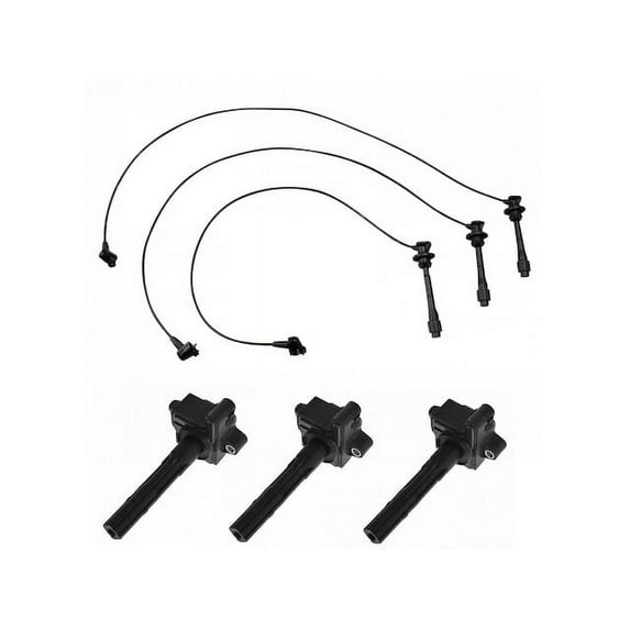 Ignition Coil and Spark Plug Wire Set - Compatible with 1996 - 1999 Toyota Avalon 3.0L V6 1MZ-FE 1997 1998