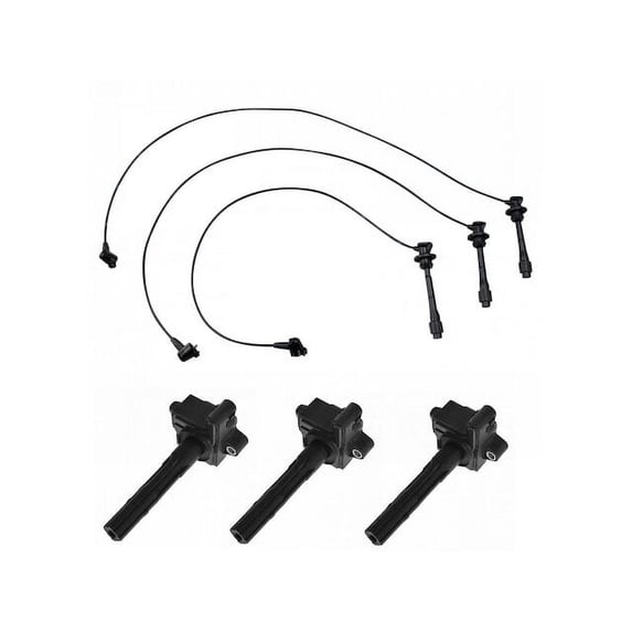 Ignition Coil and Spark Plug Wire Set - Compatible with 1996 - 2001 Toyota Camry 3.0L V6 1MZ-FE 1997 1998 1999 2000