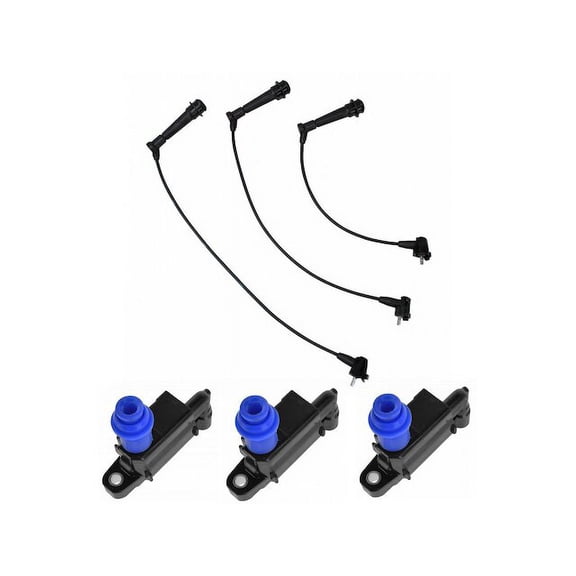 Ignition Coil and Spark Plug Wire Set - Compatible with 1998 Toyota Supra Naturally Aspirated