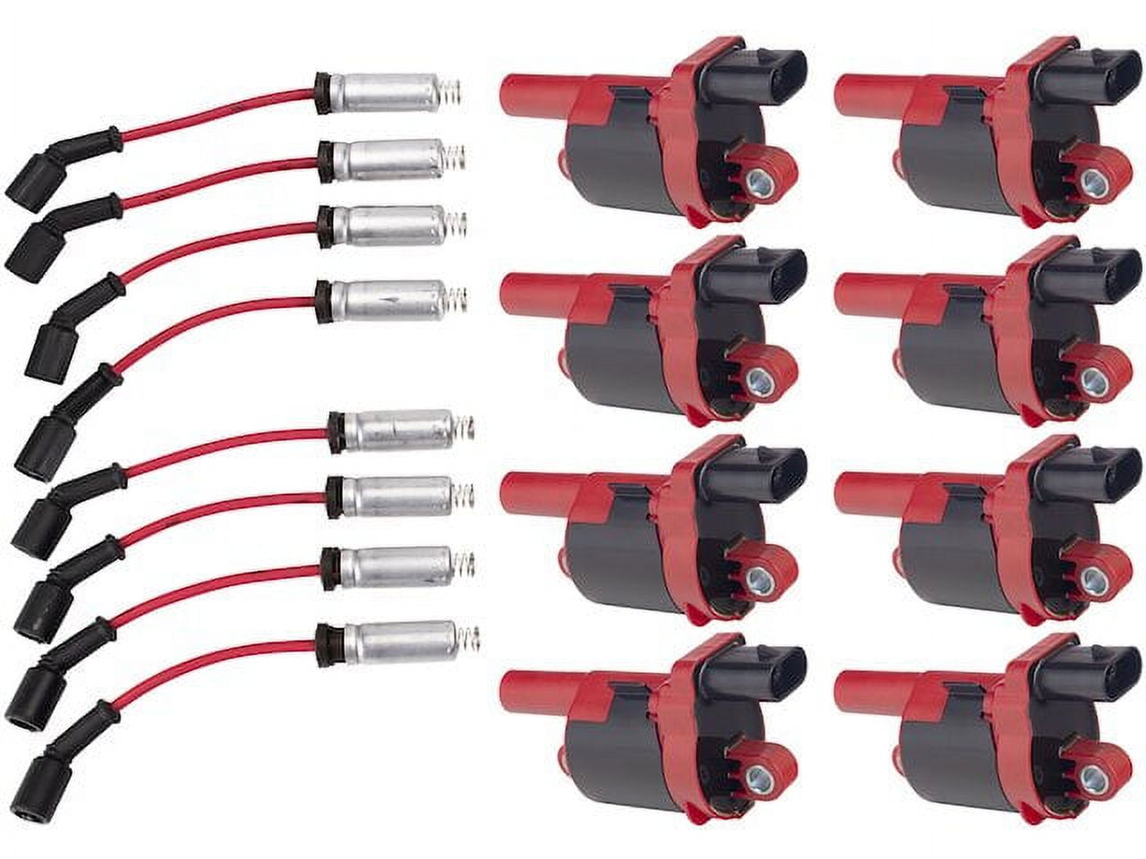 Ignition Coil and Spark Plug Wire Set - Compatible with 2014 - 2021 Chevy Silverado 1500 2015 2016 2017 2018 2019 2020