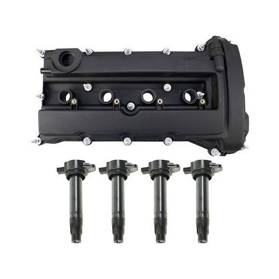 Ignition Coil and Valve Cover Kit 5 Piece - Compatible with 2008 - 2014 Dodge Avenger 2.4L 4-Cylinder 2009 2010 2011 2012 2013