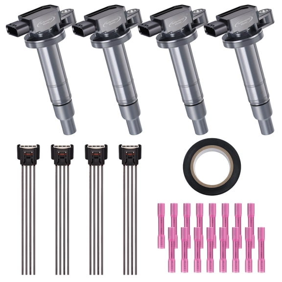 Ignition Coils & Pigtail Wiring Harness Fits Toyota Camry Prius Scion xB 1.5L Replace 90919-02240 UF316 & Heat Shrink Butt Connectors