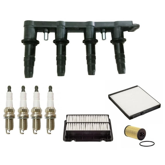 Ignition Coils Spark Plugs & Filters Tune Up Kit For Chevrolet Aveo 1.6L 09-11