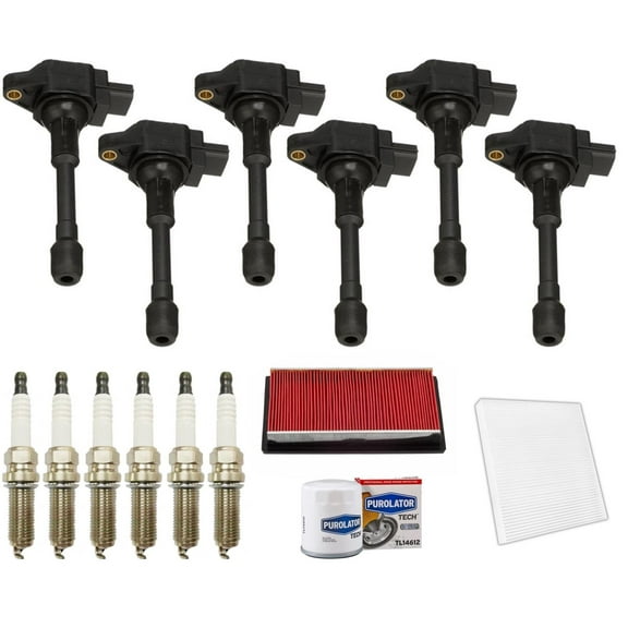 Ignition Coils Spark Plugs Tune Up Kit For Infiniti Q50 3.7L 2014-2015