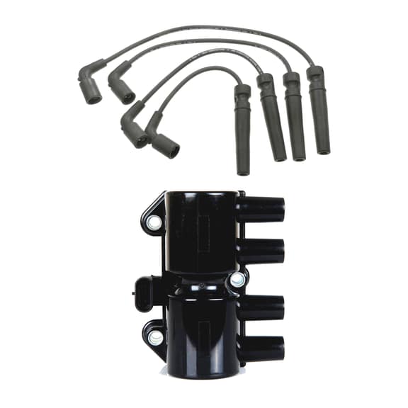 Ignition Coils and Wireset Compatible with 2001-2002 Daewoo Lanos Sport Hatchback 2-Door 1.6L 1588CC 98Cu. In. l4 GAS DOHC Naturally Aspirated Replacement for UF356 27568
