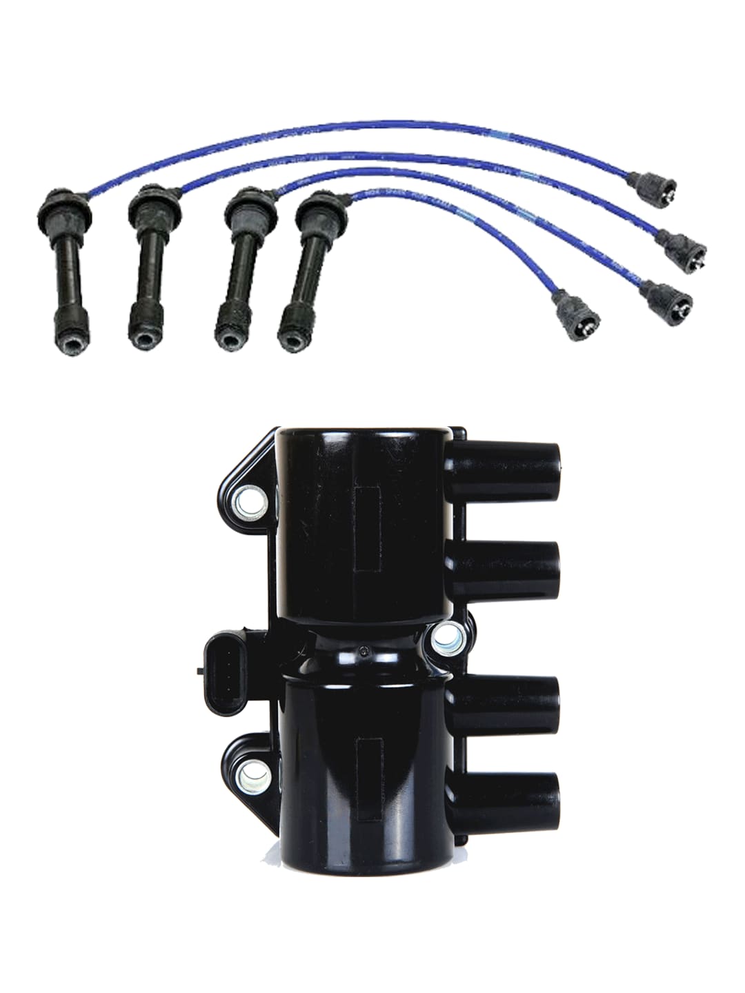 Ignition Coils and Wireset Compatible with 2006-2007 Chevrolet Optra LT Wagon 4-Door 2.0L 1998CC 122Cu. In. l4 GAS DOHC Naturally Aspirated Replacement for UF356 4415