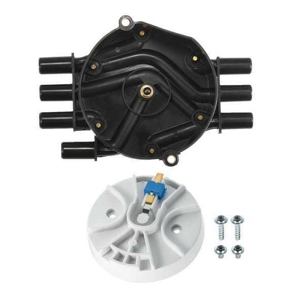 Ignition Distributor Set Brass Terminals Distributor Cap and Rotor Kit for GMC ABS D328A Black 1 Set