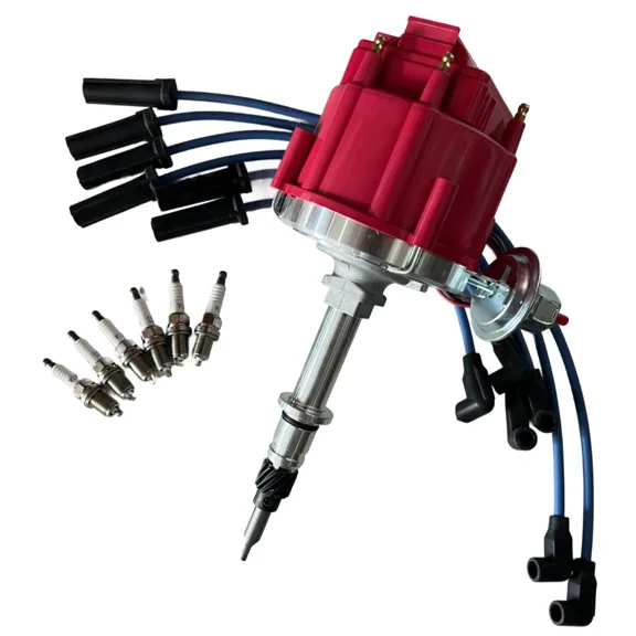Ignition Distributor + Spark Plug Wire Set For Chevy 305 350 GMC Buick 5.0L 5.7L