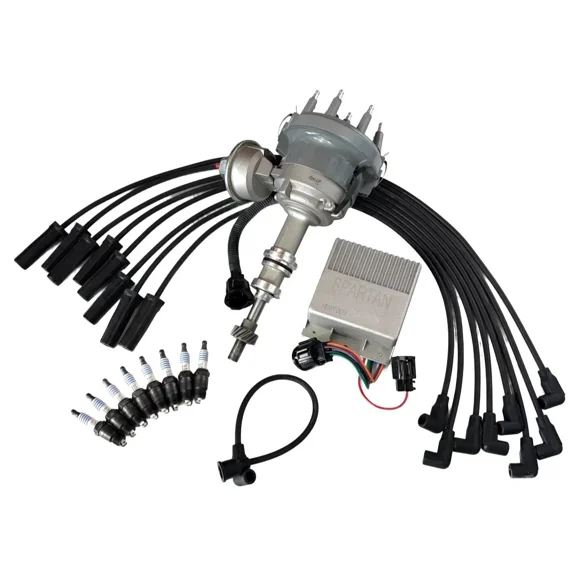Ignition Distributor +Wire Set +Spark Plug For Chevy GMC 305 350 400 DST1895