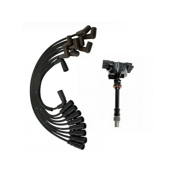 Ignition Distributor and Spark Plug Wire Set 2 Piece - Compatible with 1996 - 2000 Chevy Tahoe 5.7L V8 1997 1998 1999