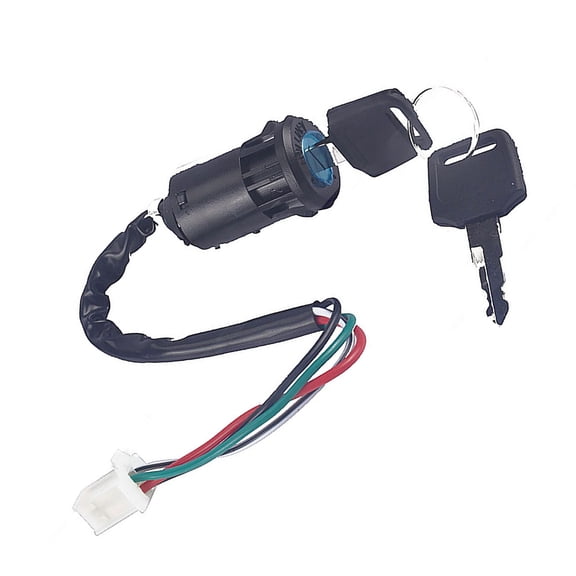 Ignition Key 4-Wire Lock Key Switch For Quad ATV Go Kart Pit Bike Moped Scooter, Made of plastic and metal materials, extremely sturdy and reliable, Fits for most Chinese made 250cc, Easy to