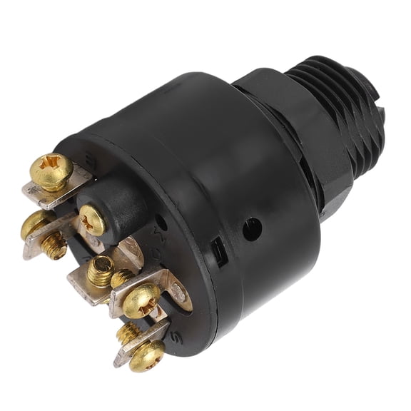 Ignition Key Switch, 393301 Push To Choke High Efficiency Heavy Duty With 2 Keys For OMC Inboard And Outboard Powered Boats