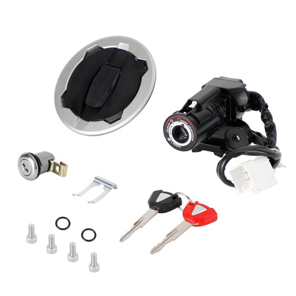 Ignition Key Switch Tank Cap Seat Lock Set For Kawasaki Ninja 400 Z400 2018-2023