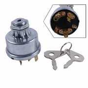 Ignition Key Switch w/2 Keys E7NN11N501AB 81871583 Compatible with Ford 2000 3000 4000 5000 2600 3600 4600 6600 6700 7600 Tractor