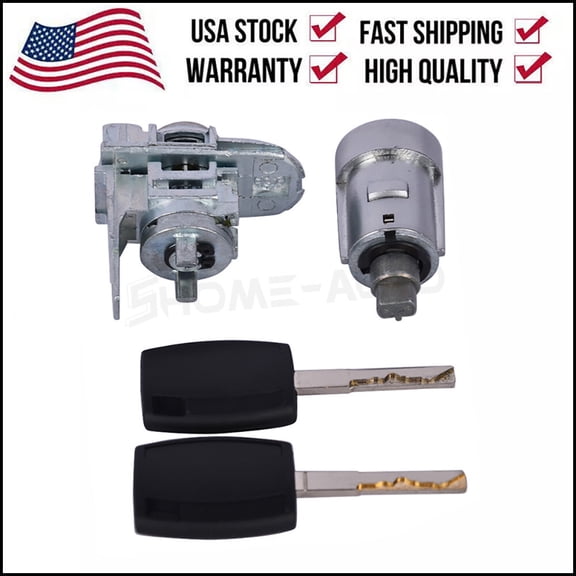 Ignition Lock Cylinder & Door Lock Set W/Keys For 2012-2019 FORD FOCUS 2012 2013 2014 2015 2016 2017 2018 2019