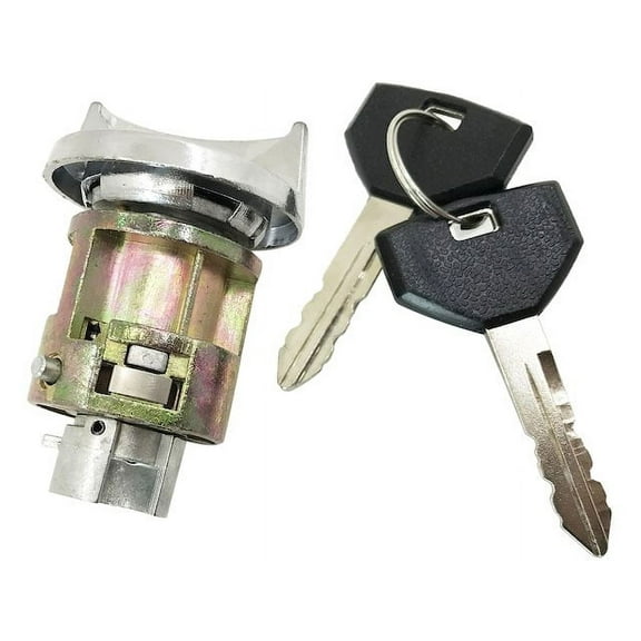 Ignition Lock Cylinder with 2 Keys - Chrome Finish - Compatible with 1991 - 1992 Dodge D250