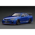 thumbnail image 1 of Ignition-Model Nissan Skyline GT-R R34 (BNR34) Top Secret 34GT-R RHD Blue Metallic 1:18, 1 of 11