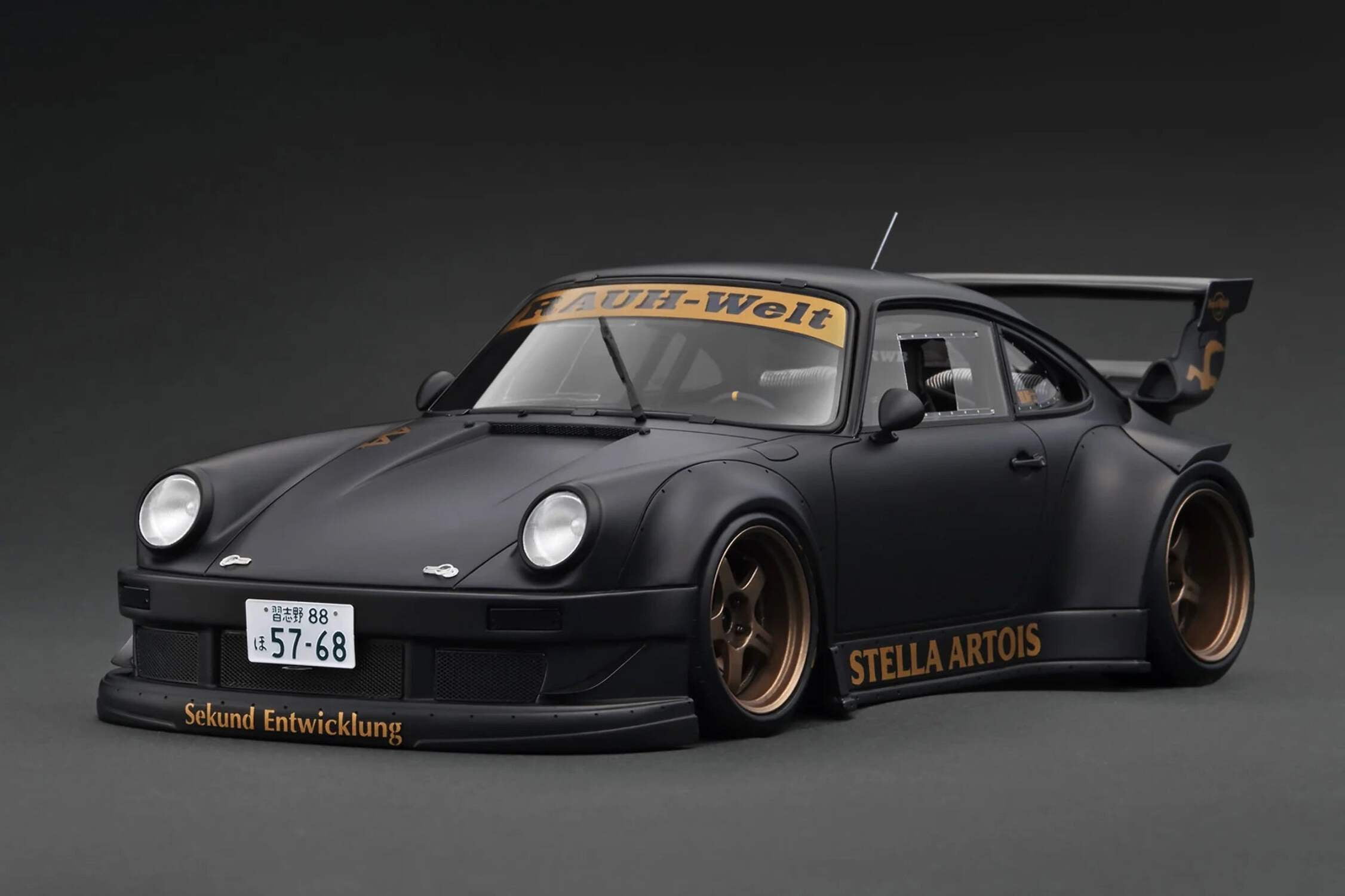 Porsche Rwb Rims Ignition-Model Porsche 911 RWB 930 Matte Black w/ SSR SP1 Wheels 1:18 ...